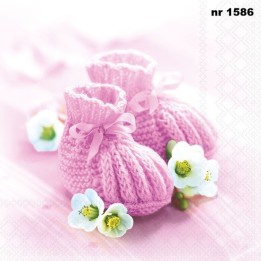 Knitted shoes pink servet 33x33cm