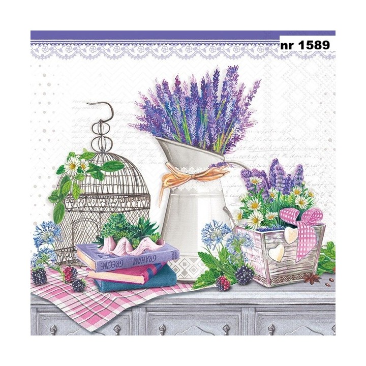 Lavender decoration servet 33x33cm