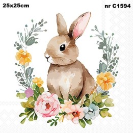 Cute easter rabbit servet 25x25cm
