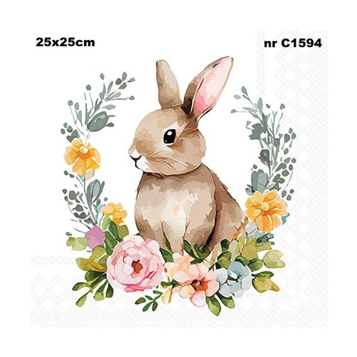 Cute easter rabbit servet 25x25cm