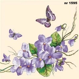 Violet Flowers servet 33x33cm