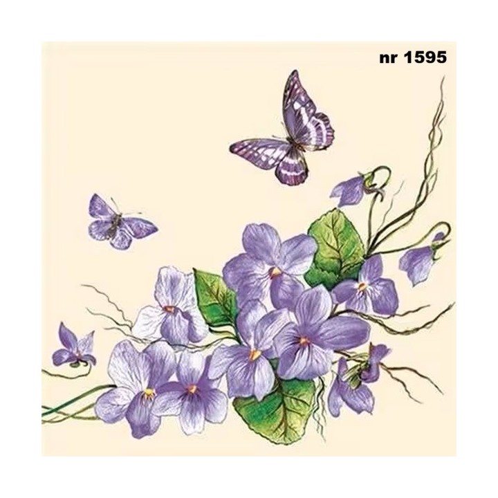 Violet Flowers servet 33x33cm