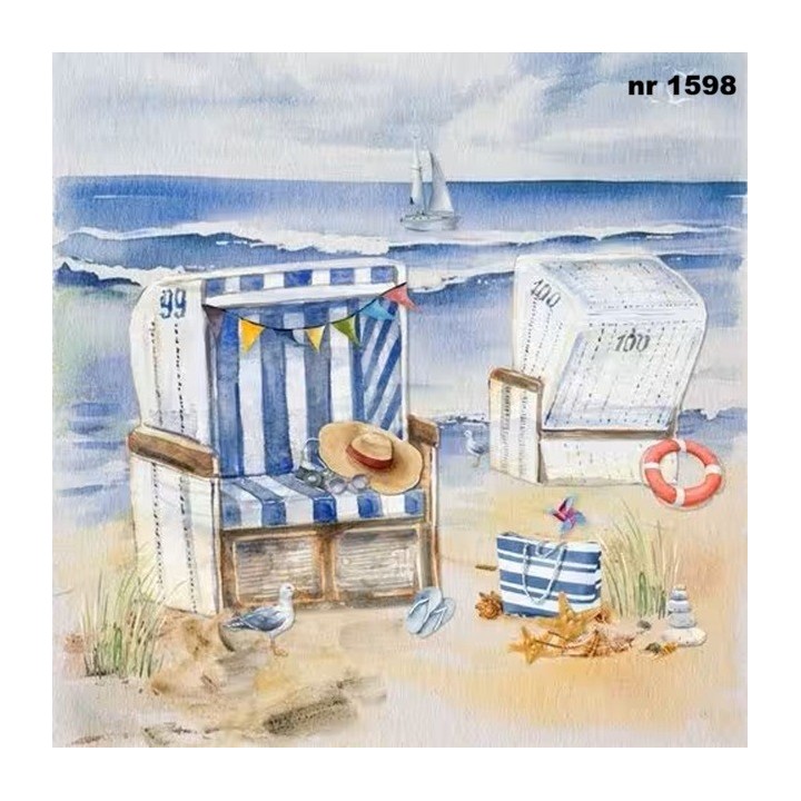 Beach Chairs servet 33x33cm