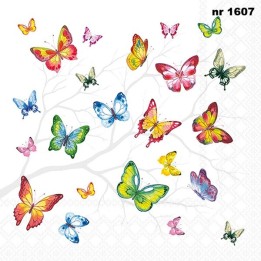 Colourful Butterflies servet 33x33cm