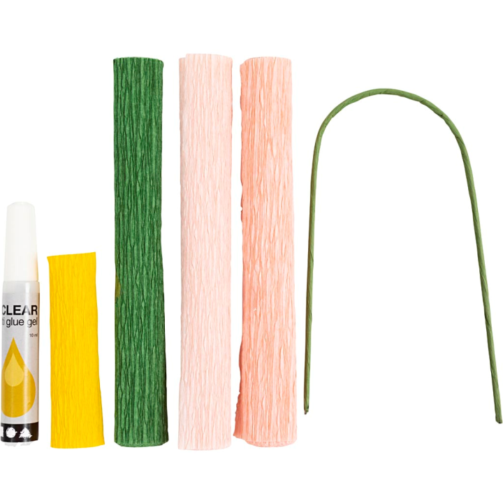 CC Creatieve Mini Hobbyset crêpepapier bloemen pioenroos