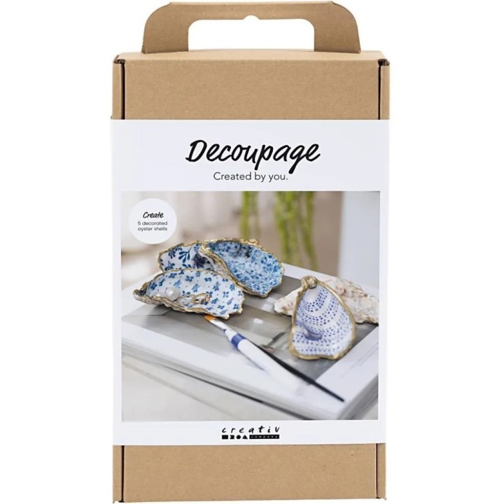 CC Hobbyset Decoupage oesterschelpen blauw