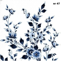 Bloesem delfts blauw servet 33x33cm