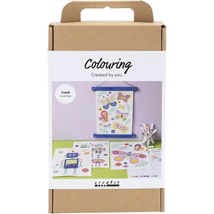 CC Hobbyset Kleuren vlinder en robot met markers