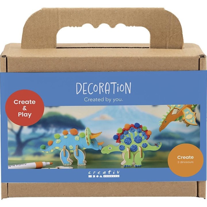 CC Mini hobbyset decoratie dinosaurus 3 soorten