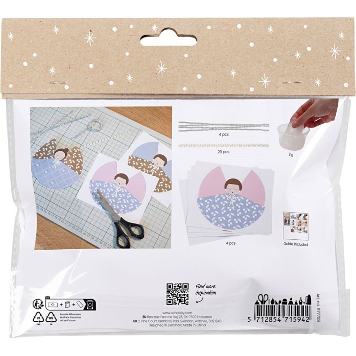 CC Mini hobbyset decoraties van papier engelen