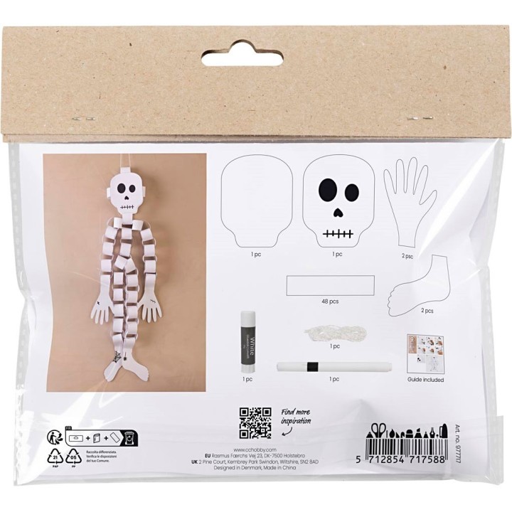 CC Mini hobbyset decoraties van papier halloween skelet