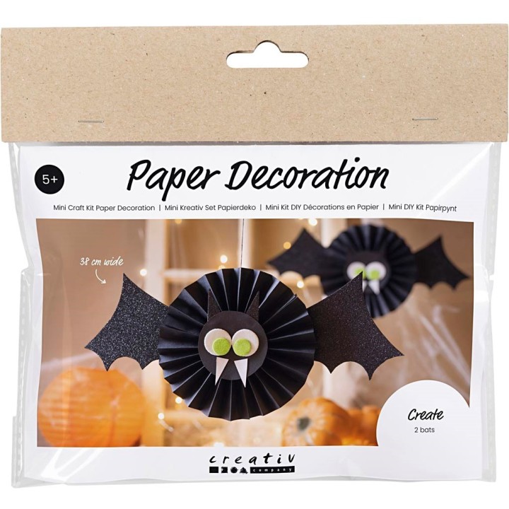 CC Mini hobbyset decoraties van papier halloween vleermuizen
