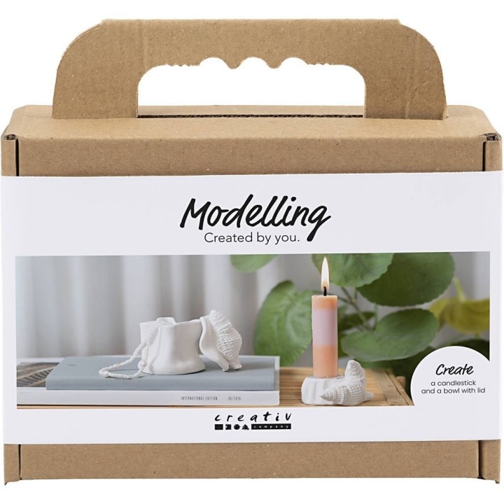CC Mini hobbyset kandelaar met schelpen boetseren