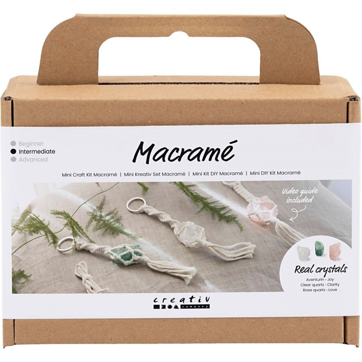 CC Mini hobbyset macrame sleutelhangers kristallen