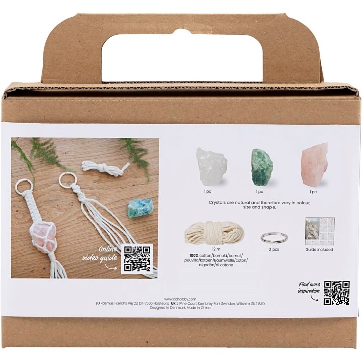 CC Mini hobbyset macrame sleutelhangers kristallen