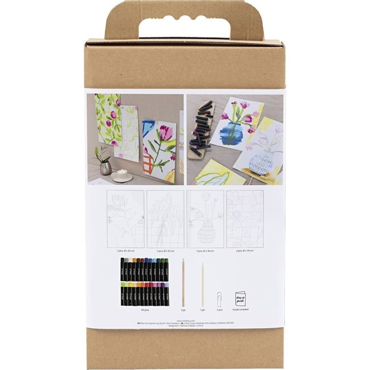 CC Mini hobbyset oliepastel bloemen
