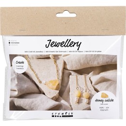 CC Mini hobbyset sieraden honingcalciet ketting en oorbellen