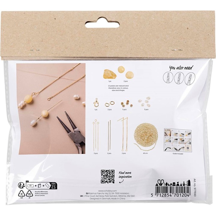 CC Mini hobbyset sieraden honingcalciet ketting en oorbellen