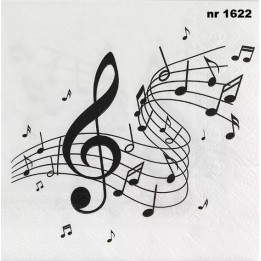 Muziek servet 33x33cm