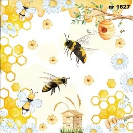Bees with honey servet 33x33cm