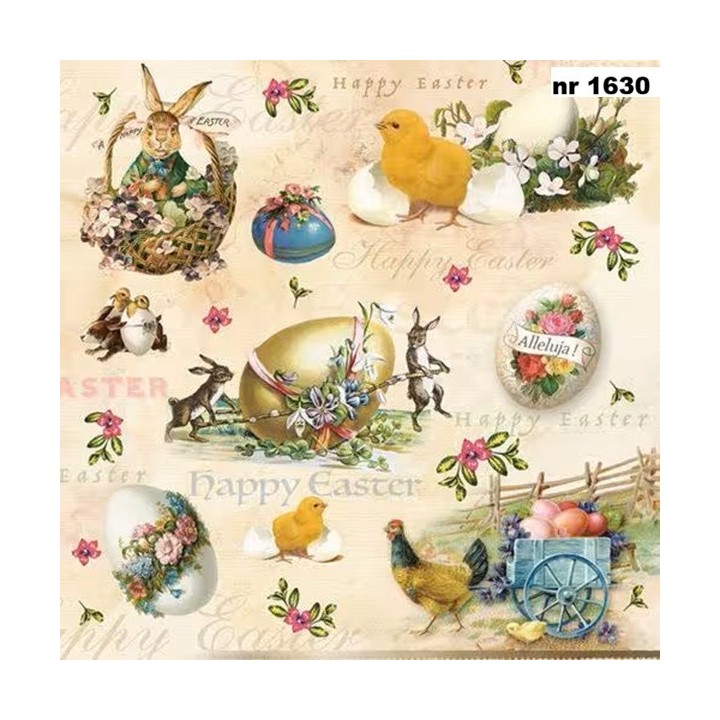 Happy Easter Animals servet 33x33cm