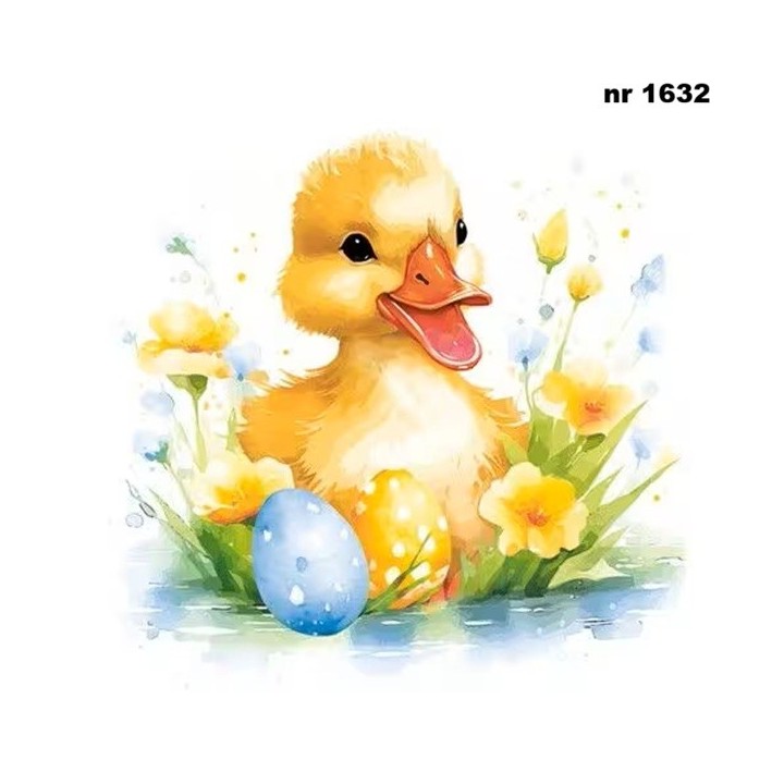 Watercolour Cute Baby Duck servet 33x33cm