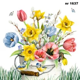 Flores Frescas de Primavera servet 33x33cm