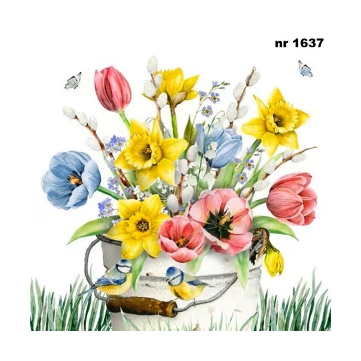 Flores Frescas de Primavera servet 33x33cm