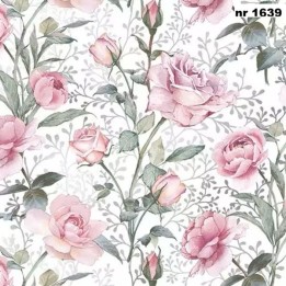 Pink Roses on Silver servet 33x33cm