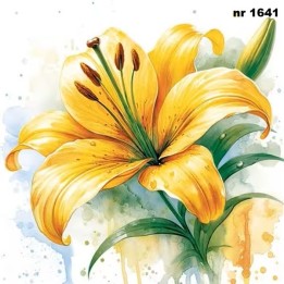 Watercolour Yellow Lily servet 33x33cm