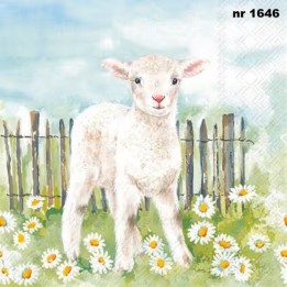 Lamb in the Meadow servet 33x33cm