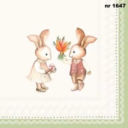 Easter Gifts cream green servet 33x33cm