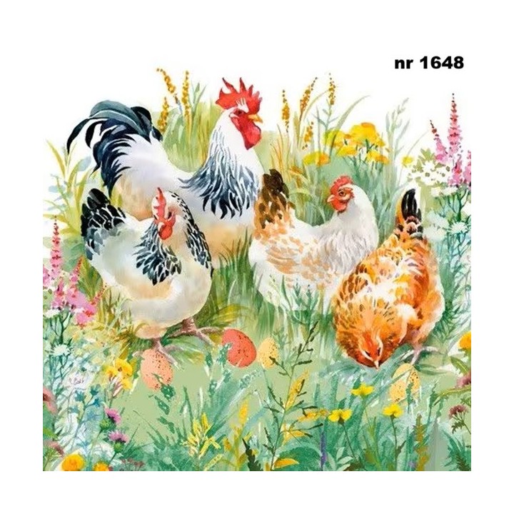 Chicken Mums servet 33x33cm