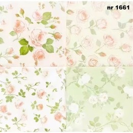 Roses in white and green servet 33x33cm