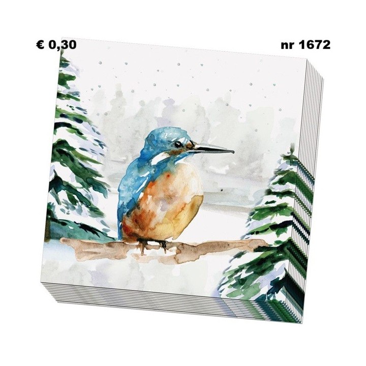 IJsvogel - Michelle Dujardin servet 33x33cm