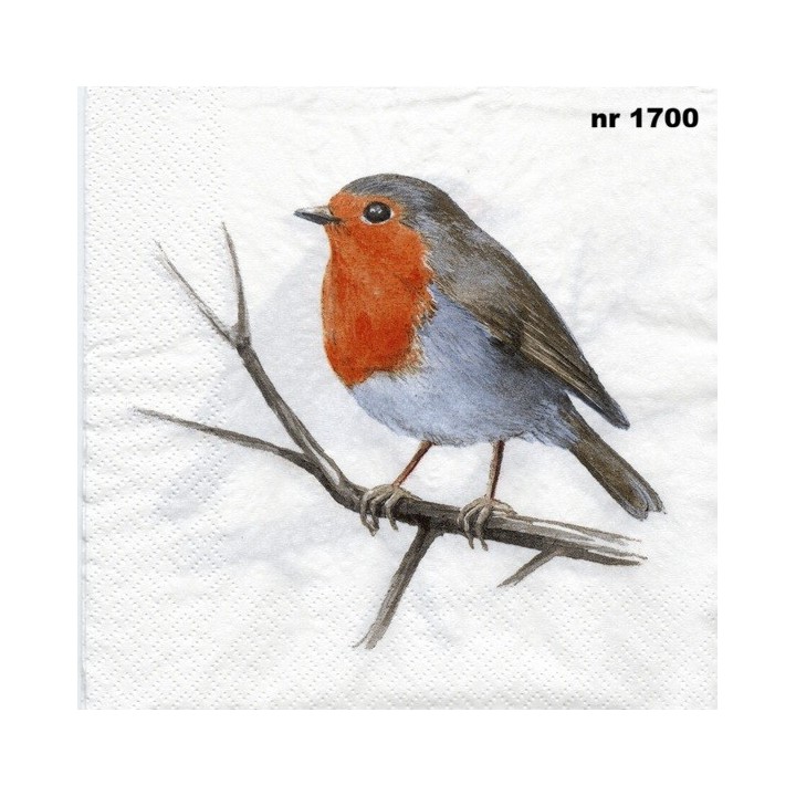 Roodborst servet 33x33cm