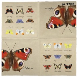 Vlinder servet 33x33cm