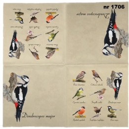 Vogel servet 33x33cm