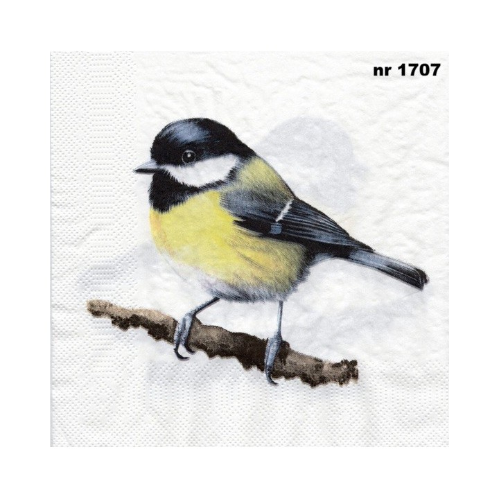 Koolmees servet 33x33cm