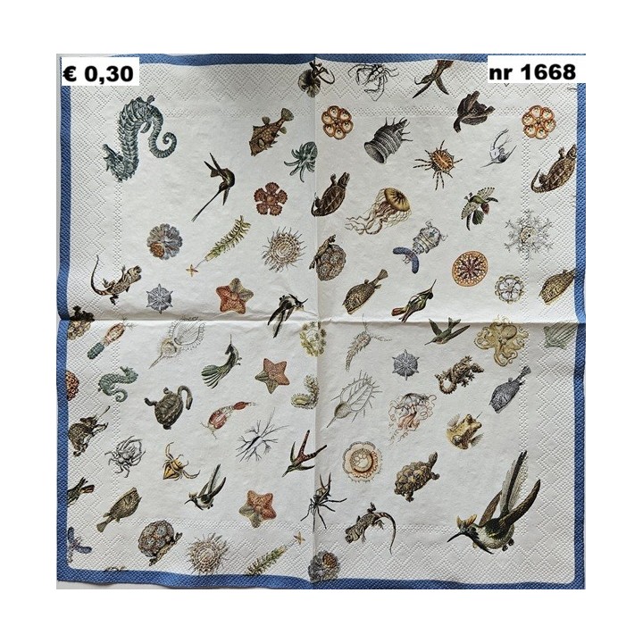 Art Forms of Nature, Ernst Haeckel, Teylers Museum servet 33x33cm