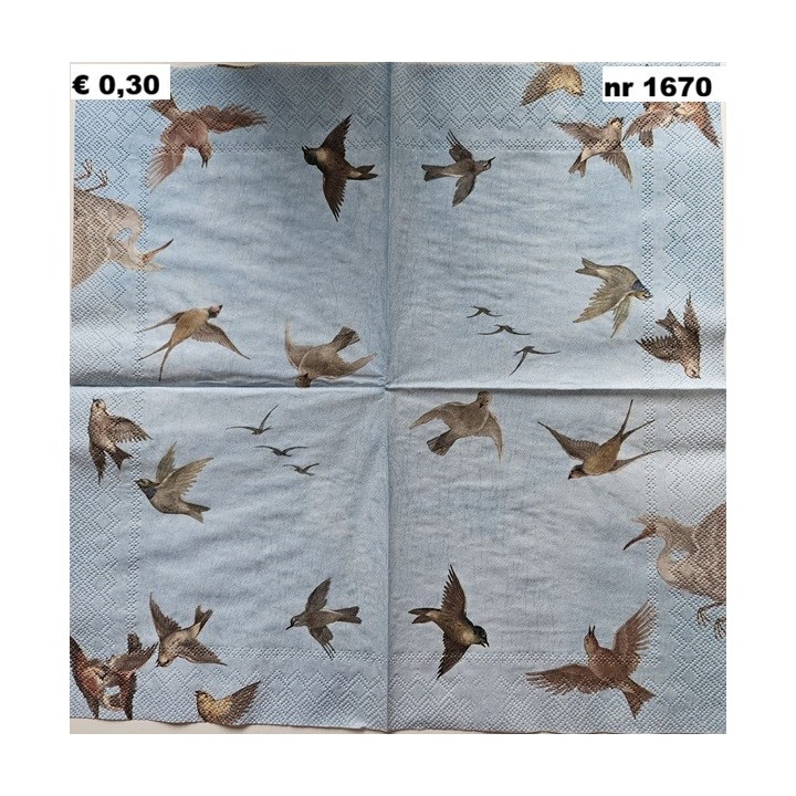 Birds, Kasteel Amerongen servet 33x33cm
