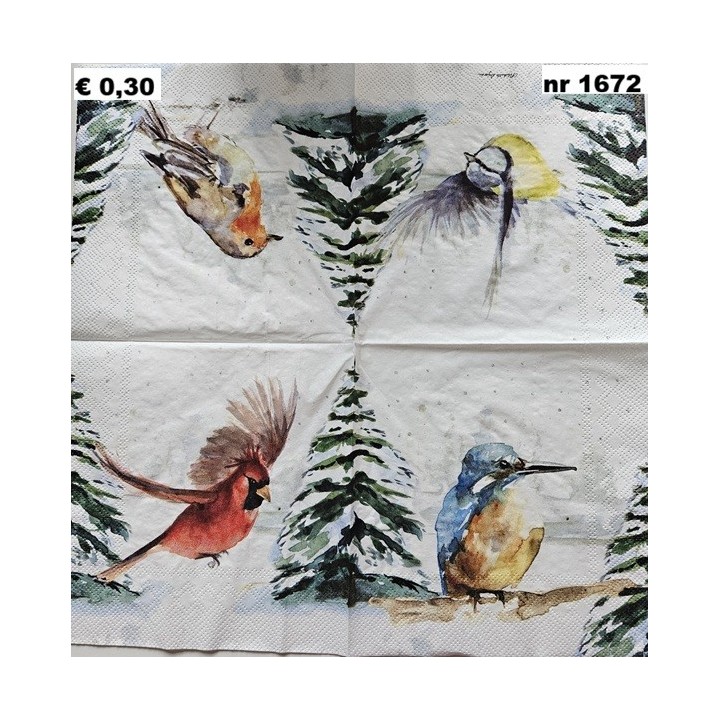 Birds - Michelle Dujardin servet 33x33cm