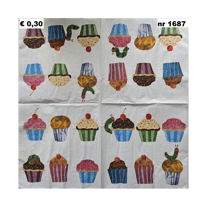 Party, The very hungry caterpillar, Eric Carle servet 33x33cm