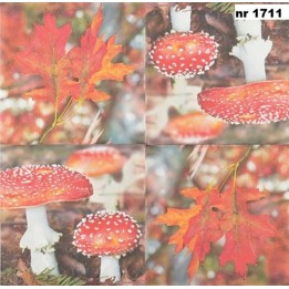 Paddestoel/blad servet 33x33cm
