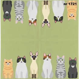 Katten servet 33x33cm