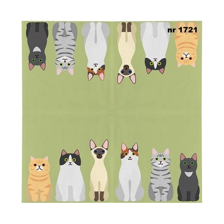 Katten servet 33x33cm