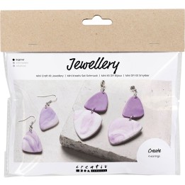 CC Mini hobbyset sieraden klei gemarmerde 4 oorbellen