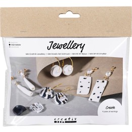 CC Mini hobbyset sieraden klei oorbellen zwart/wit