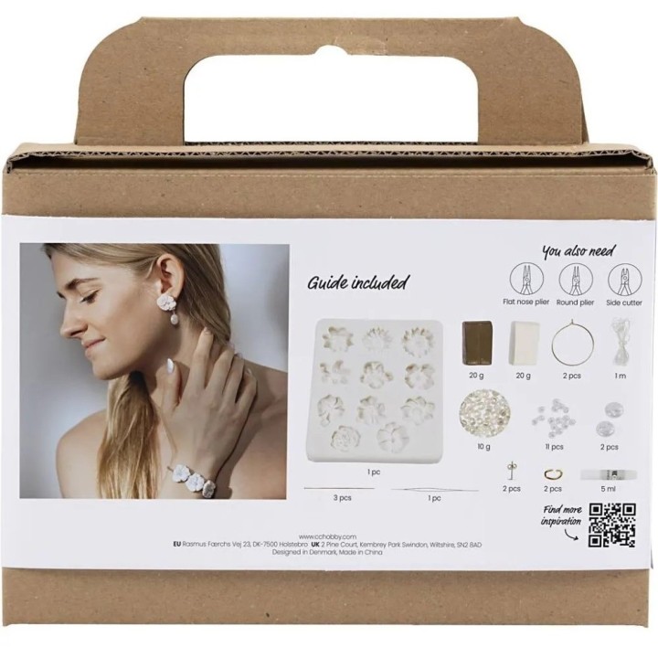 CC Mini hobbyset sieraden oorbellen armband en halsketting met bloemontwerp