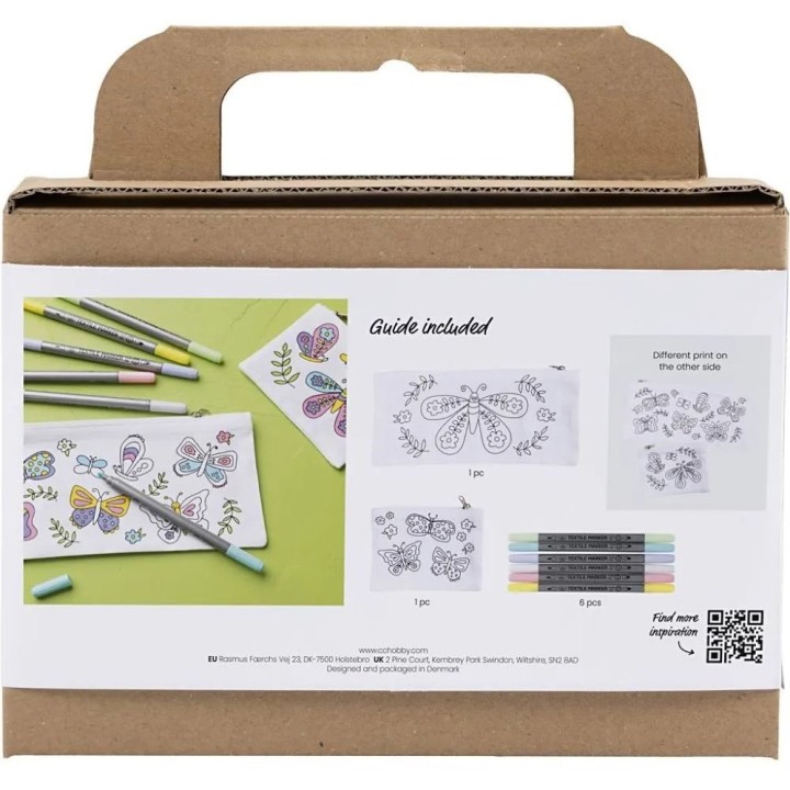 CC Mini hobbyset textiel decoreren vlinders pastelkleuren
